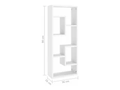 Estantería de pared madera contrachapada blanco 36x16x90 cm