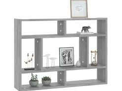 Estantería de pared madera de ingeniería gris sonoma 75x16x55cm ES27566