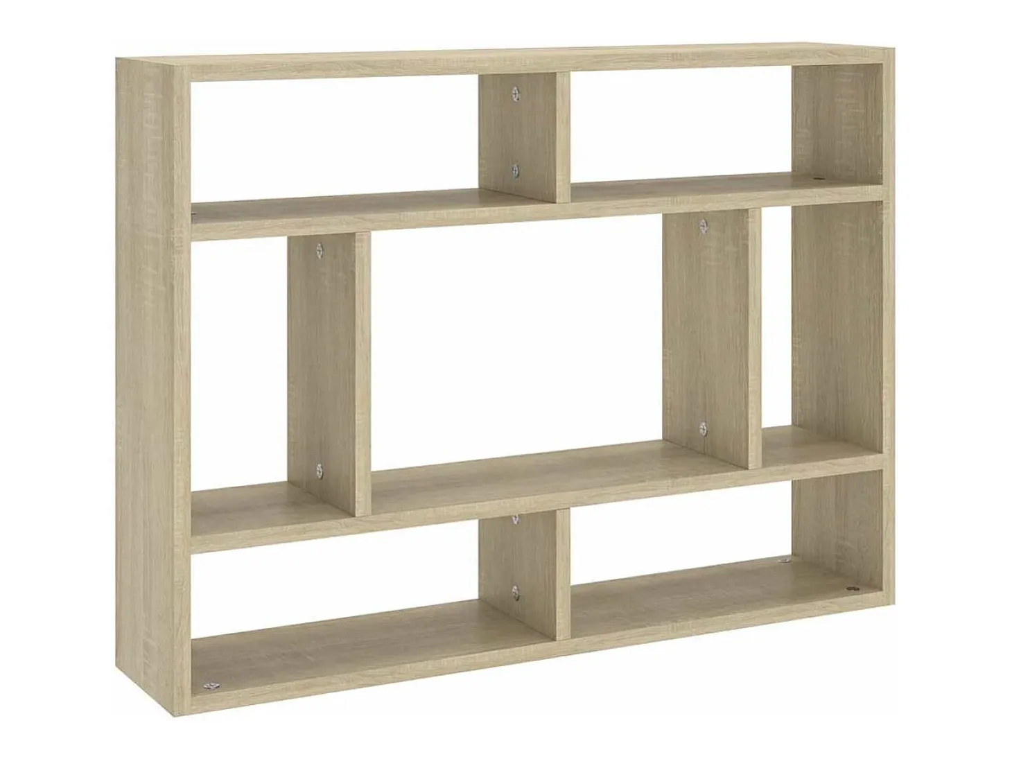 Estantería de pared madera contrachapada color roble 75x16x55cm