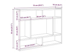 Estantería de pared madera contrachapada color roble 75x16x55cm