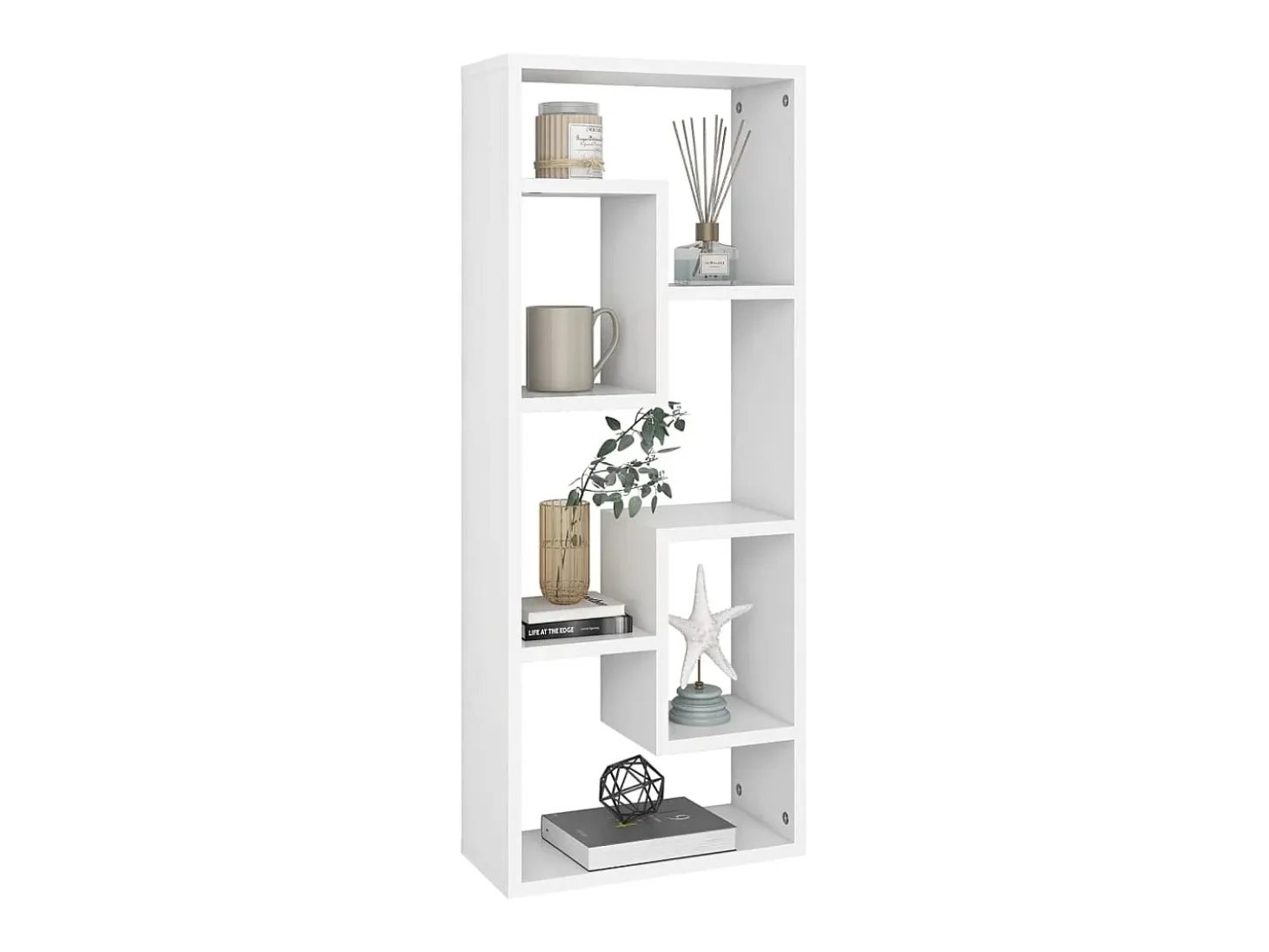 Estantería de pared madera contrachapada blanco 36x16x90 cm ES37670