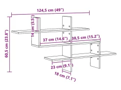 Estantería de pared madera ingeniería blanca 124,5x18x60,5 cm