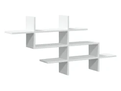 Estantería de pared madera ingeniería blanca 124,5x18x60,5 cm