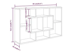 Estantería de pared madera contrachapada negra 85x16x52,5 cm