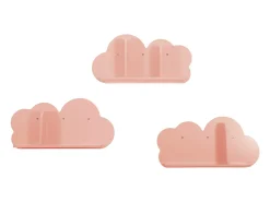 Estantería de pared nube para dormitorio infantil, set de 3 rosa