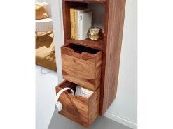 Estantería de pared 35x150x30 cm Moderna Madera Maciza de Sheesham | Estante Colgante de Flotación