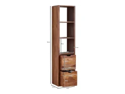 Estantería de pared 35x150x30 cm Moderna Madera Maciza de Sheesham | Estante Colgante de Flotación