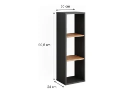 Estantería de pie antracita/roble dorado 30x24x90.5 orlando