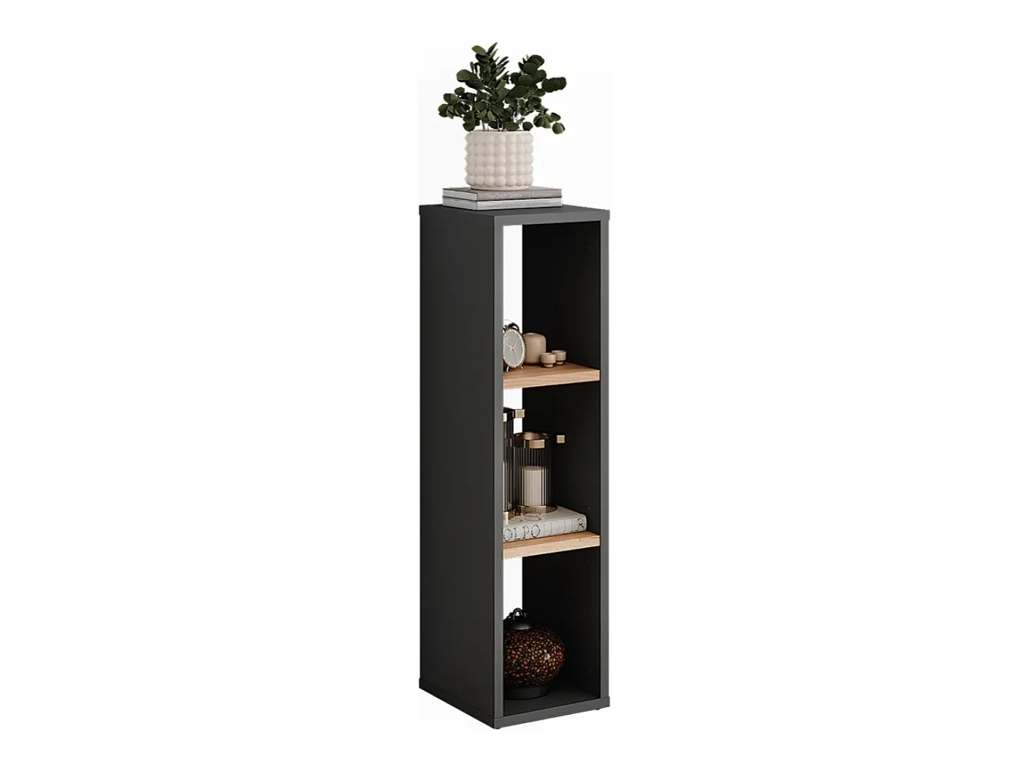 Estantería de pie antracita/roble dorado 21.6x24x80.1 orlando