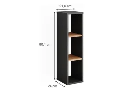 Estantería de pie antracita/roble dorado 21.6x24x80.1 orlando