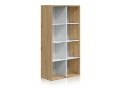 Estantería Dess Blanco Artik (Blanco Mate) - Roble Nodi