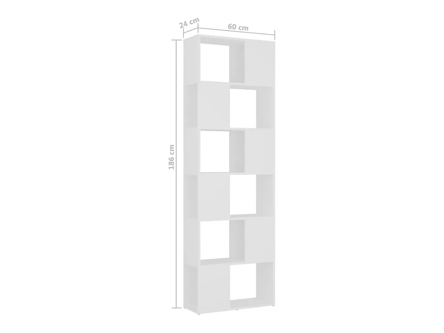 Estantería divisor de espacios blanco 60x24x186 cm