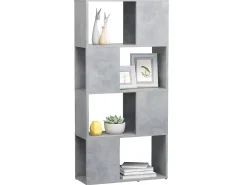 Estantería divisor de espacios gris hormigón 60x24x124,5 cm