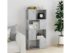 Estantería divisor de espacios gris hormigón 60x24x124,5 cm