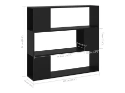 Estantería divisor de espacios negro 100x24x94 cm
