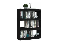 Estantería divisor de espacios madera pino negro 100x30x103 cm