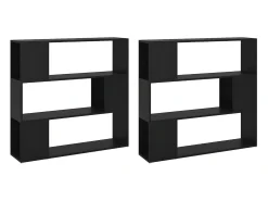 Estantería divisor de espacios negro 100x24x188 cm