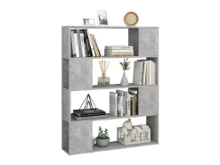 Estantería divisor de espacios gris hormigón 100x24x124 cm