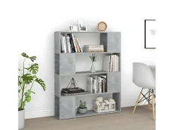 Estantería divisor de espacios gris hormigón 100x24x124 cm
