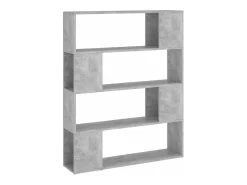 Estantería divisor de espacios gris hormigón 100x24x124 cm
