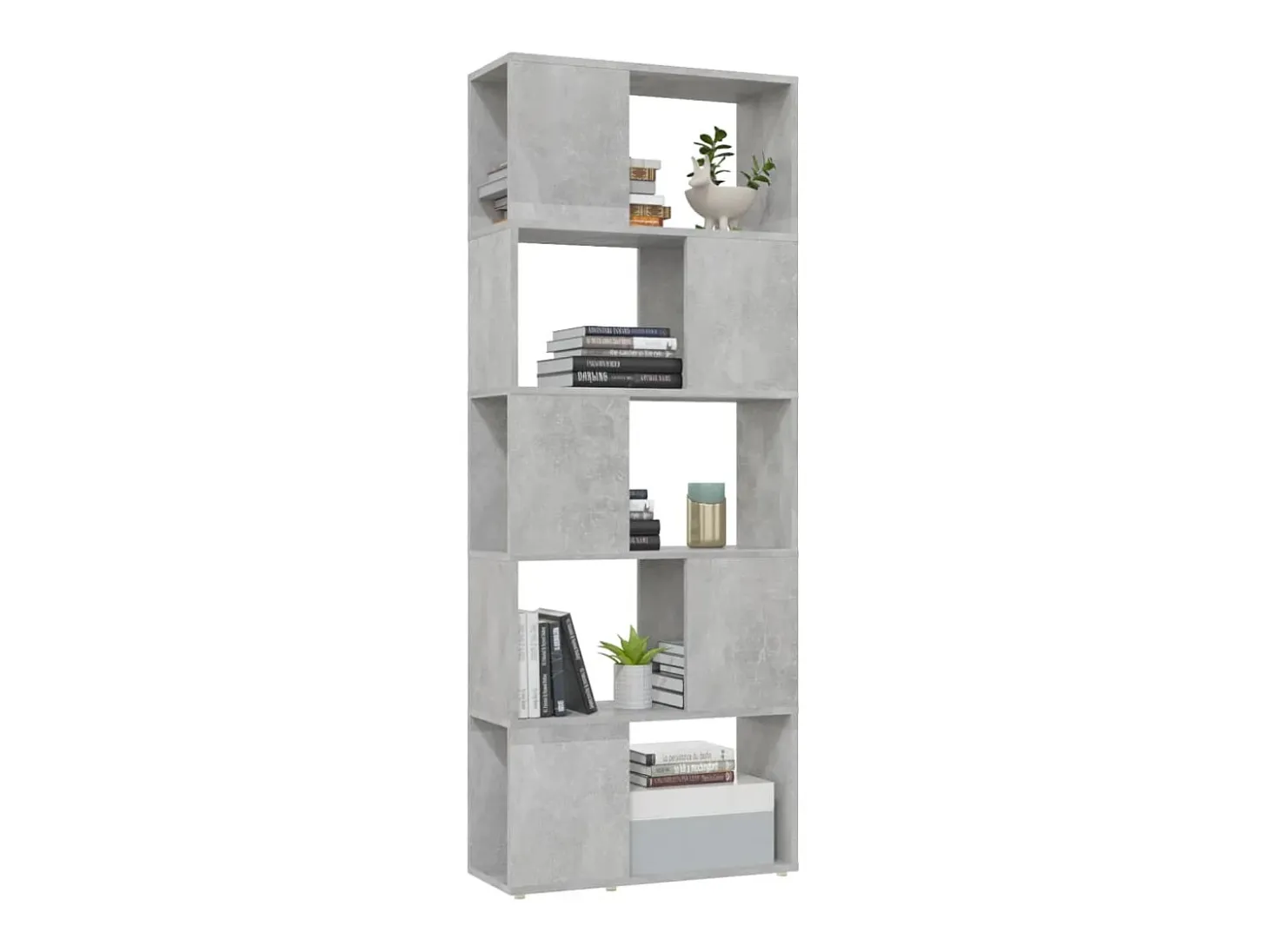 Estantería divisor de espacios gris hormigón 60x24x155 cm