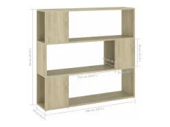Estantería divisor de espacios color roble Sonoma 100x24x94 cm