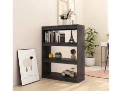 Estantería divisor de espacios madera pino gris 100x30x103 cm