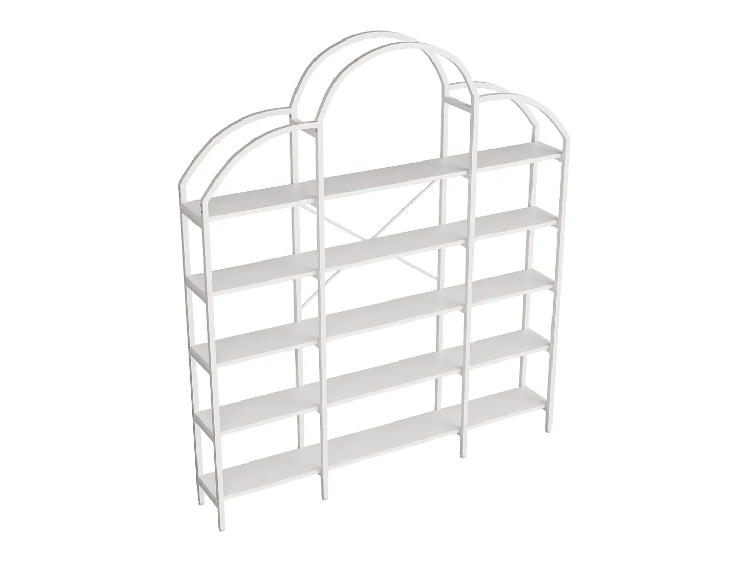 Estantería en forma de nube con 5 baldas - MDF y metal - Blanco