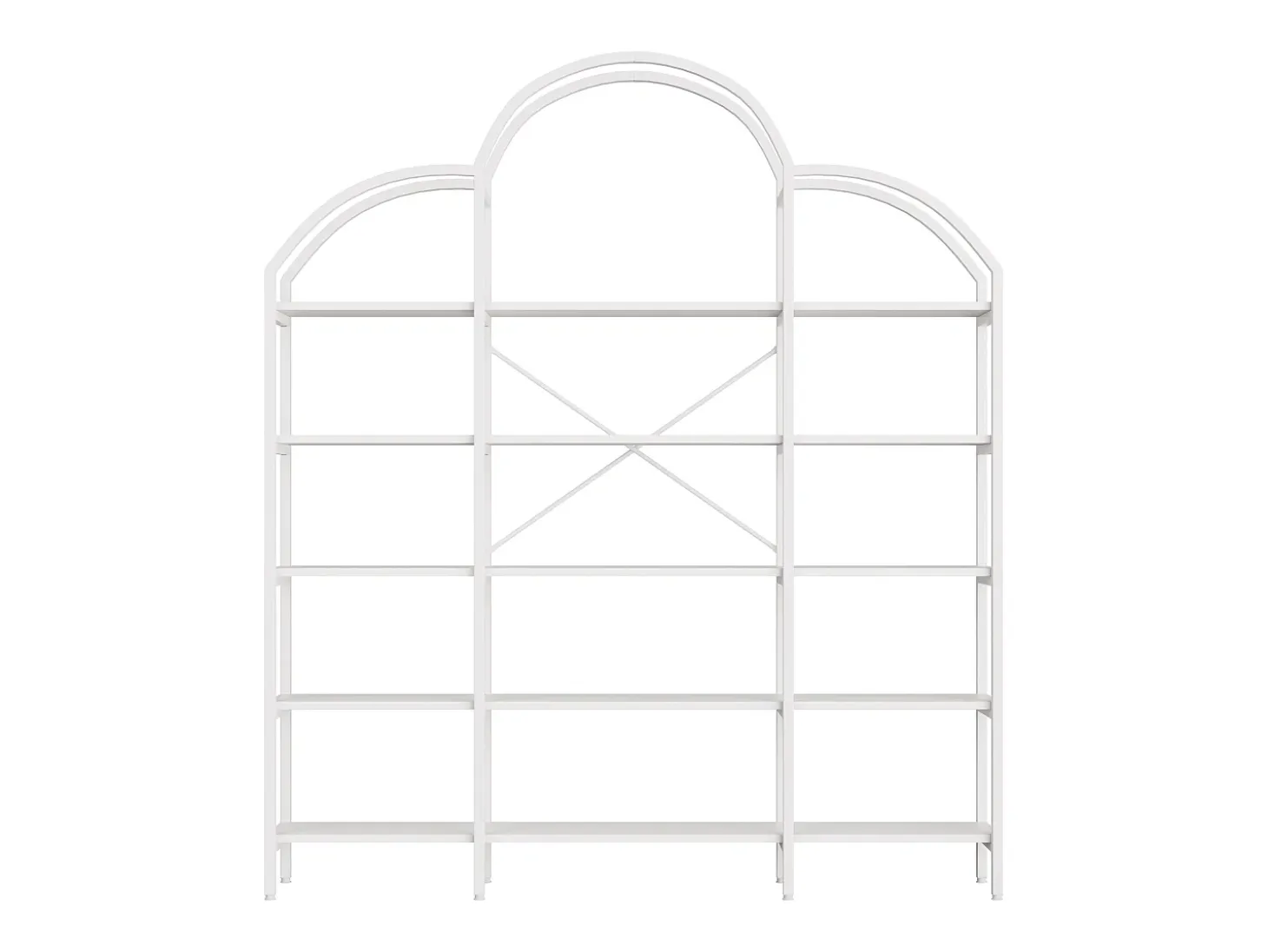 Estantería en forma de nube con 5 baldas - MDF y metal - Blanco