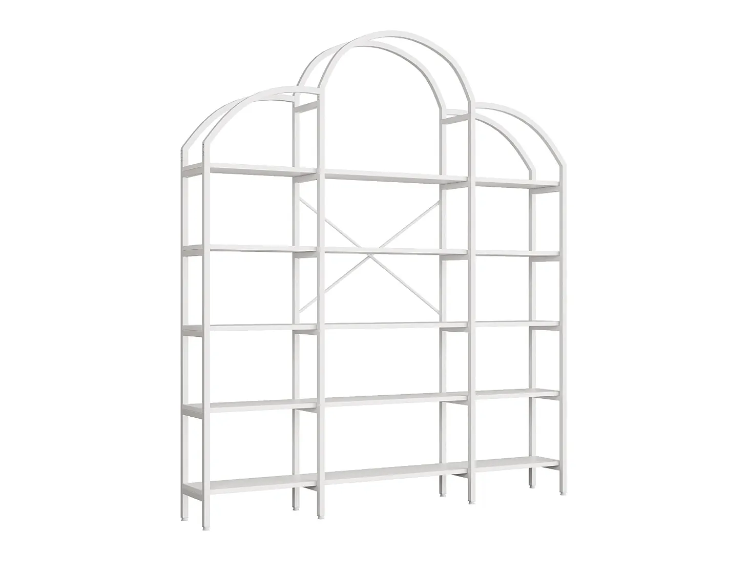 Estantería en forma de nube con 5 baldas - MDF y metal - Blanco