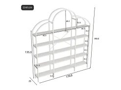 Estantería en forma de nube con 5 baldas - MDF y metal - Blanco