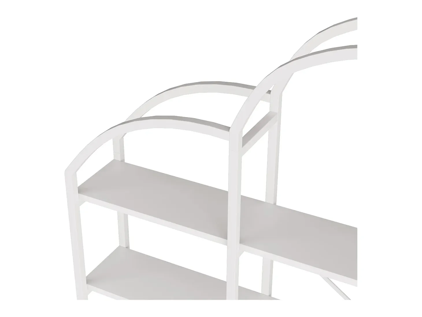 Estantería en forma de nube con 5 baldas - MDF y metal - Blanco