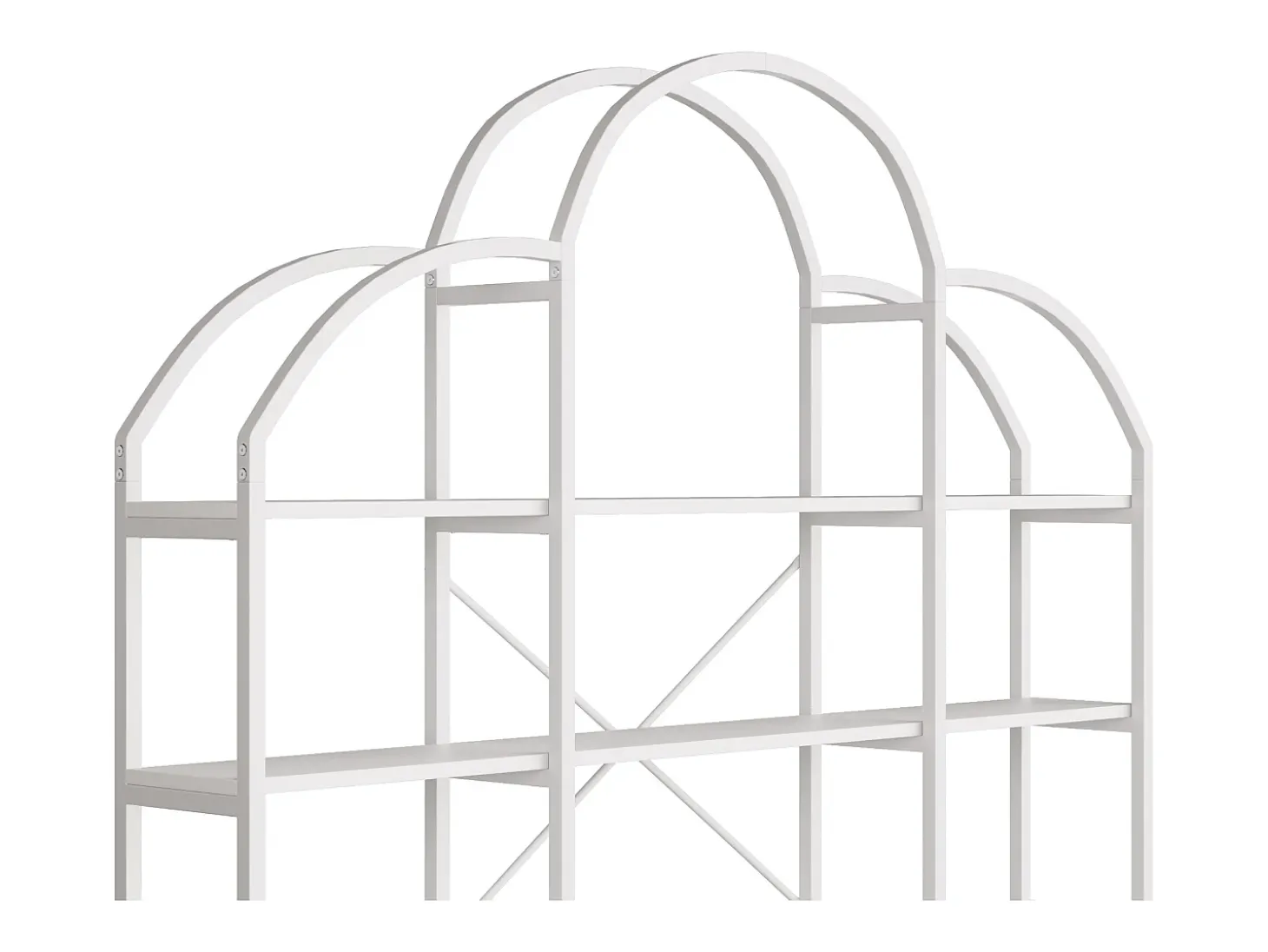 Estantería en forma de nube con 5 baldas - MDF y metal - Blanco