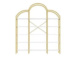 Estantería en forma de nube con 5 baldas - MDF y metal - Dorado y blanco