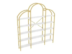 Estantería en forma de nube con 5 baldas - MDF y metal - Dorado y blanco