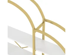 Estantería en forma de nube con 5 baldas - MDF y metal - Dorado y blanco