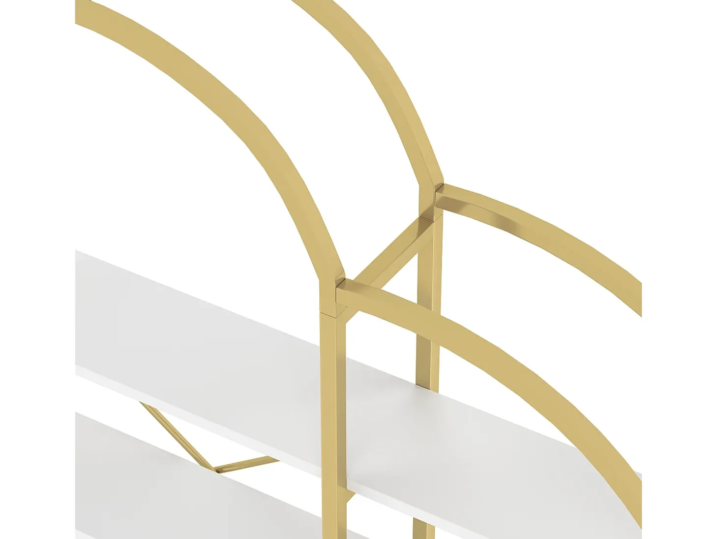 Estantería en forma de nube con 5 baldas - MDF y metal - Dorado y blanco