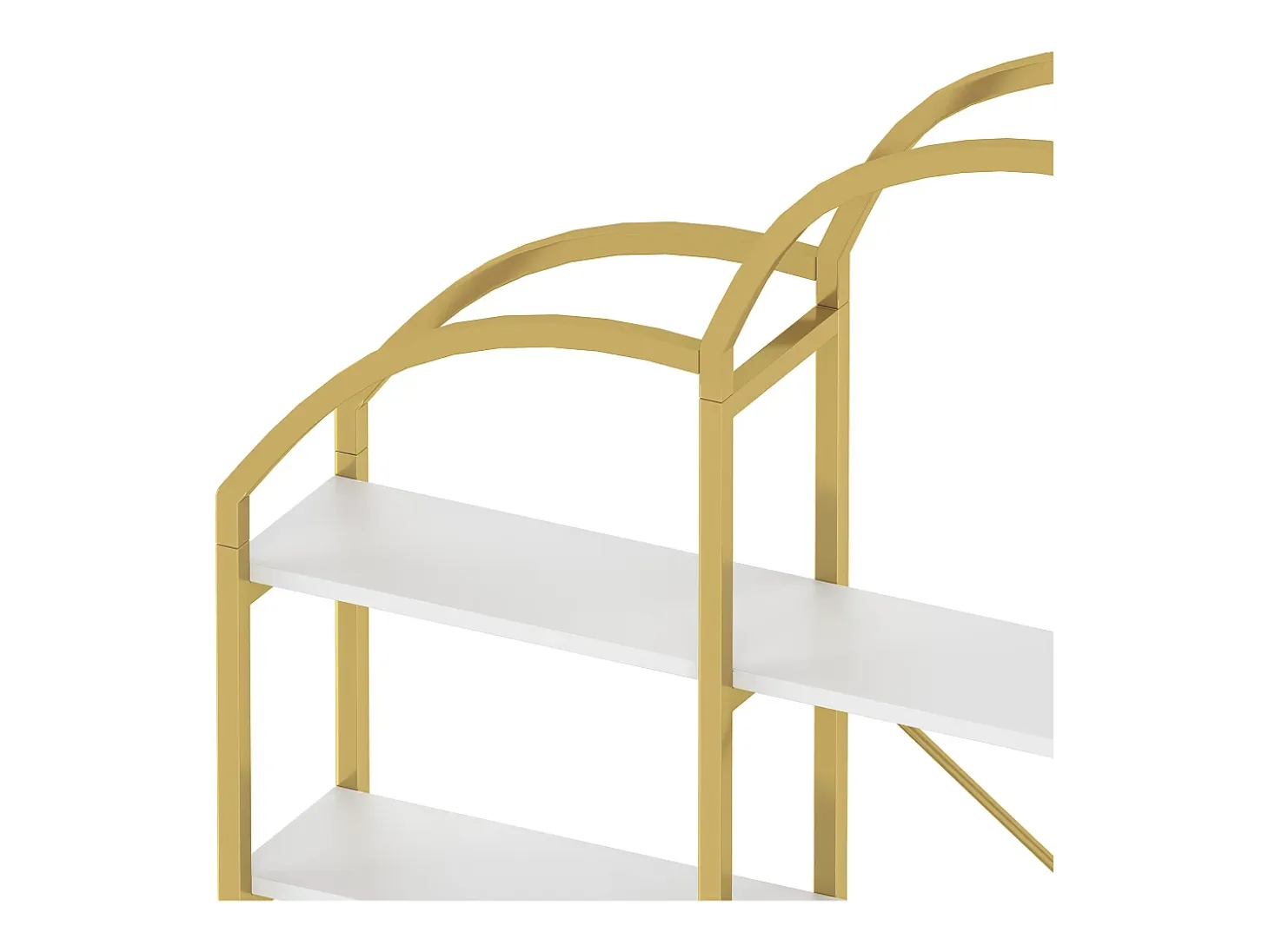 Estantería en forma de nube con 5 baldas - MDF y metal - Dorado y blanco