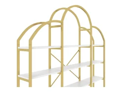 Estantería en forma de nube con 5 baldas - MDF y metal - Dorado y blanco