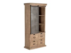 Estantería en madera de mango natural y detalles metal