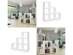Estantería escalonada blanco 107.2x29x107.8