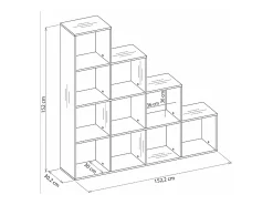 Estantería escalonada con 10 estantes - Roble Artesanal - 153 cm - STEPI