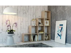 Estantería escalonada con 10 estantes - Roble Sonoma - 153 cm - STEPI