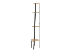 Estantería esquina 4 baldas marrón claro negro 45,5x31,5x150 cm ES771217