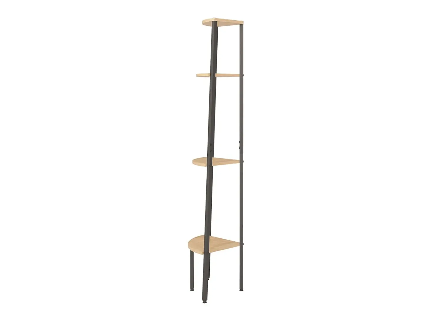 Estantería esquina 4 baldas marrón claro negro 45,5x31,5x150 cm ES771217