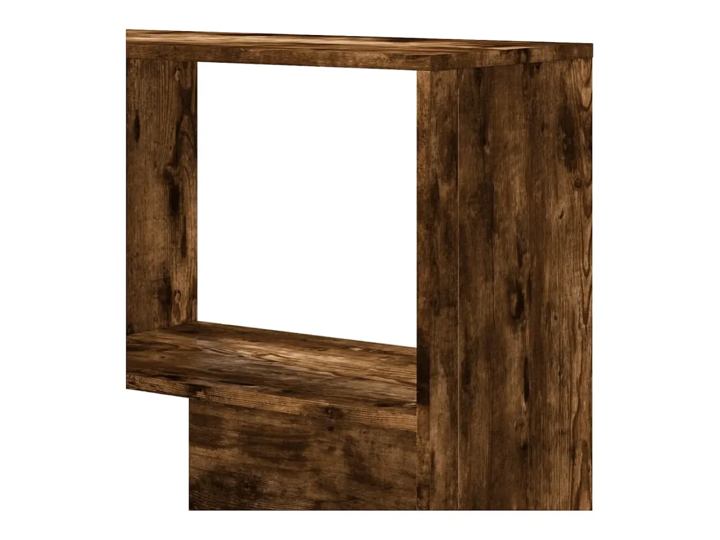 Estantería esquina 4 niveles madera roble ahumado 85x85x140 cm