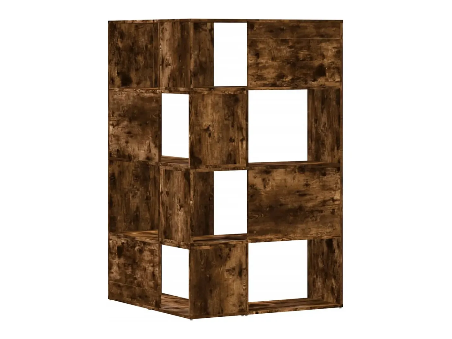 Estantería esquina 4 niveles madera roble ahumado 85x85x140 cm