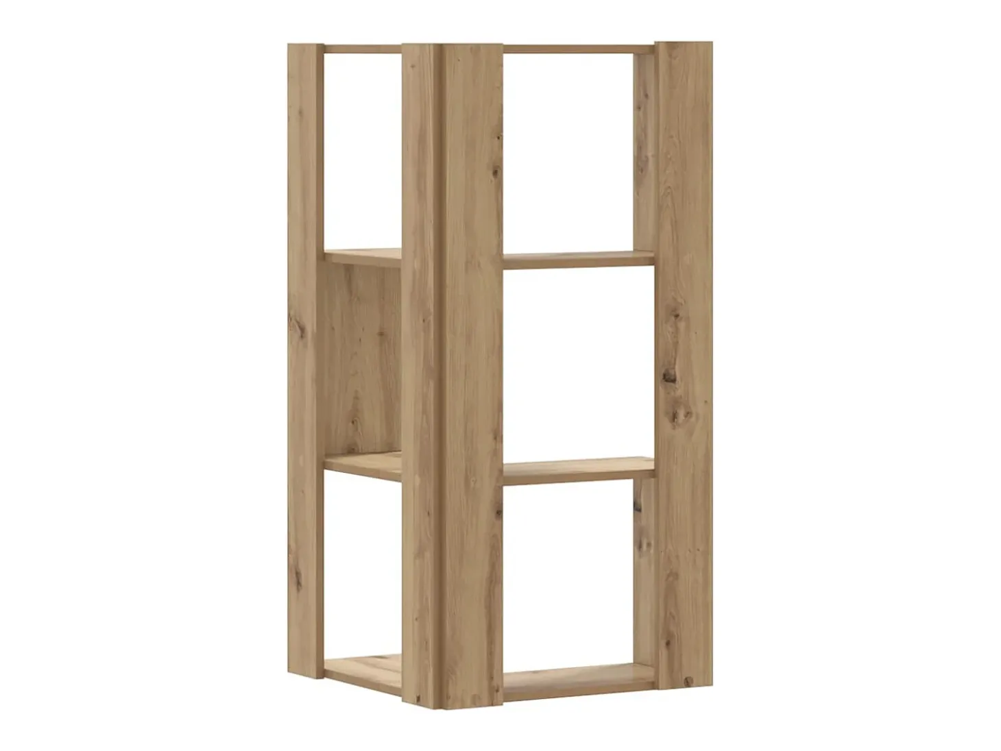 Estantería esquina 3 niveles madera roble artisan 50x50x102 cm