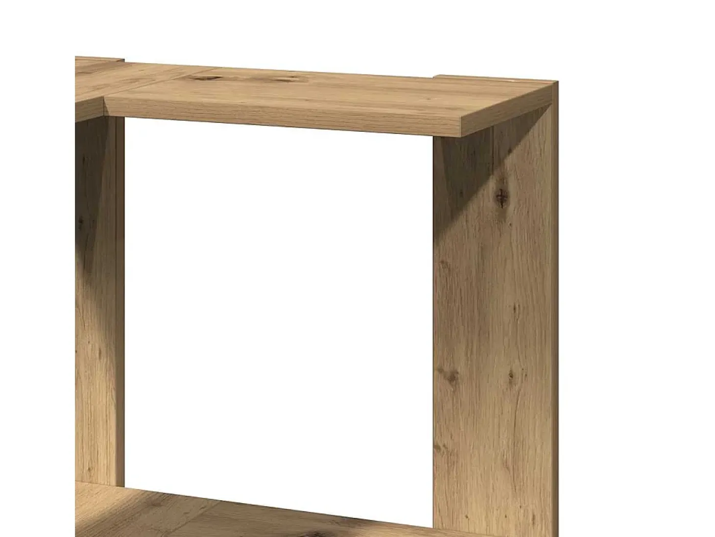 Estantería esquina 3 niveles madera roble artisan 50x50x102 cm