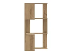 Estantería esquina 3 niveles madera roble artisan 50x50x102 cm